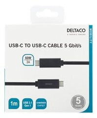 Deltaco USBC-1054M, USB C, 1 м цена и информация | Borofone 43757-uniw | hansapost.ee