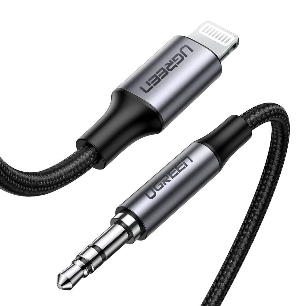 Ugreen MFI Lightning – 3,5 mm minipistikuga helikaabel AUX kõrvaklappide adapter hall (70509) hind ja info | Mobiiltelefonide kaablid | hansapost.ee