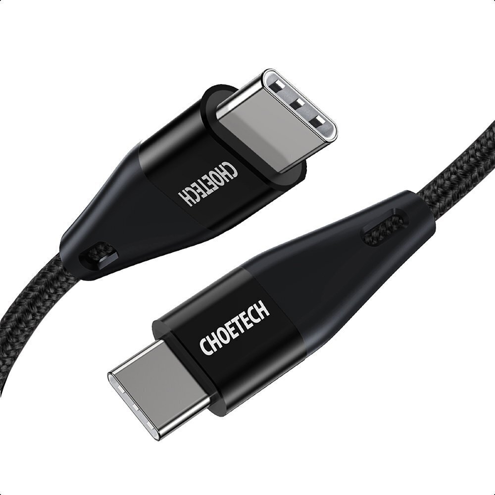 Choetech USB Type C – USB Type C toitekaabel 60W 2m must (XCC-1004-BK) цена и информация | Mobiiltelefonide kaablid | hansapost.ee