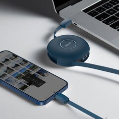 Магнитный USB-кабель Baseus Zinc 3in1 USB-C/Lightning/Micro 20Вт, 1 м (синий) цена и информация | Кабели для телефонов | hansapost.ee