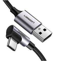 Угловой кабель USB-C UGREEN US284, 3А, 1.5 м (черный) цена и информация | Кабели для телефонов | hansapost.ee