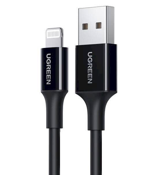 USB - Lightning kaabel UGreen US155, MFi, 1 m (must) цена и информация | Mobiiltelefonide kaablid | hansapost.ee