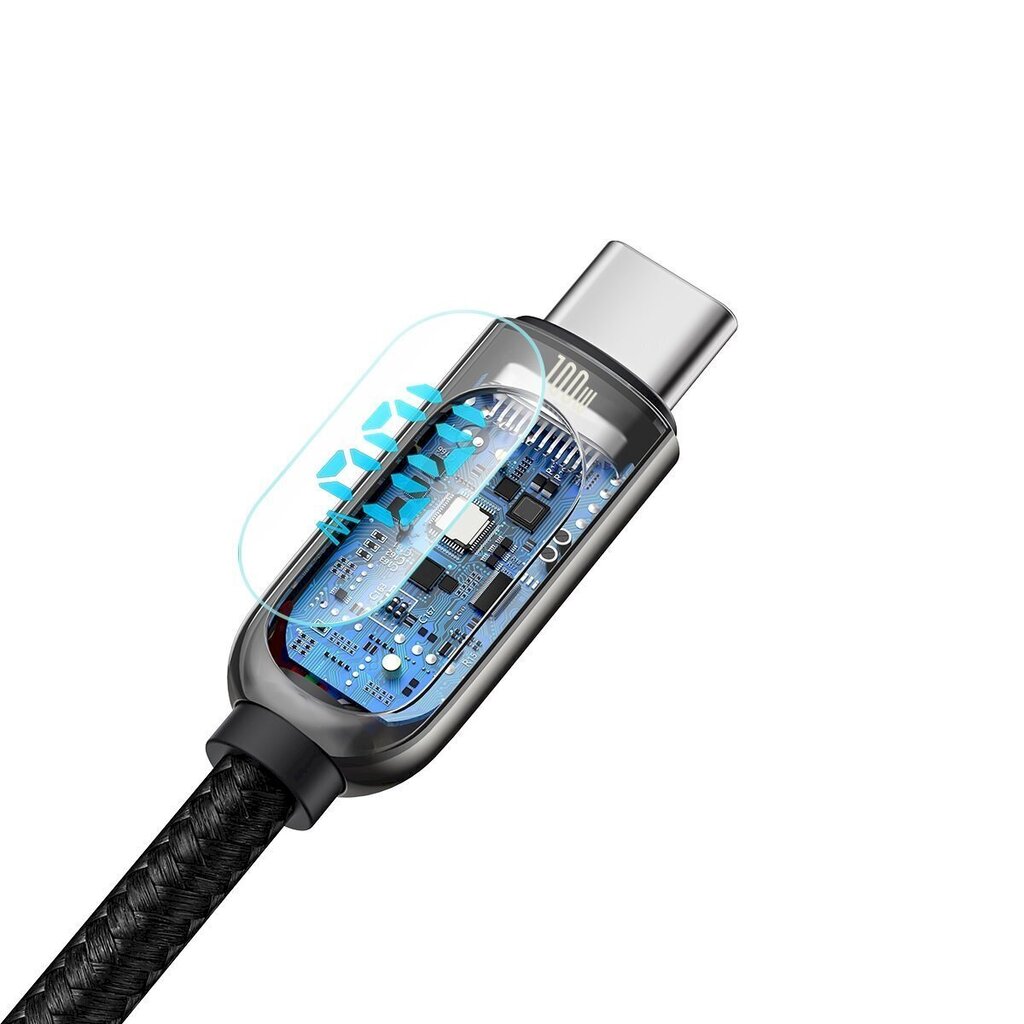 USB-C kaabel USB-C Baseus Cafule'i, 100 W, 1 m (must) цена и информация | Mobiiltelefonide kaablid | hansapost.ee