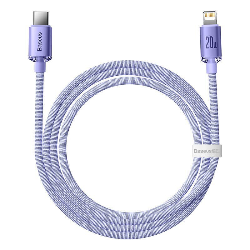 Baseus Crystal kaabel USB-C to Lightningiga, 20 W, PD, 1,2 m (lilla) hind ja info | Mobiiltelefonide kaablid | hansapost.ee