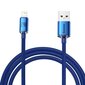 Baseus Crystal kaabel USB to Lightning, 2,4A, 2m (sinine) hind ja info | Mobiiltelefonide kaablid | hansapost.ee