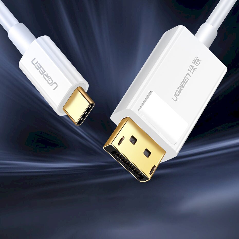 Ugreen ühesuunaline C-tüüpi USB-ekraaniporti 4K 1,5 m adapterkaabel valge (MM139) hind ja info | Mobiiltelefonide kaablid | hansapost.ee