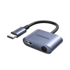 Ugreen audio adapter USB Type C (male) - USB Type C PD QC (female) + 3.5mm mini jack (female) gray (CM231) цена и информация | Кабели для телефонов | hansapost.ee