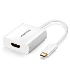 Ugreen USB Type C (mees) – HDMI (emane) adapter valge (40273) hind ja info | Mobiiltelefonide kaablid | hansapost.ee