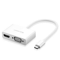 Ugreen adapter video converter USB Type C - HDMI / VGA white (MM123) цена и информация | Адаптеры и USB-hub | hansapost.ee