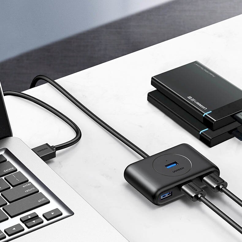 Ugreen multifunktsionaalne USB-jaotur Type c – 4 x USB 3.0 1m valge (CR113) цена и информация | Mobiiltelefonide kaablid | hansapost.ee