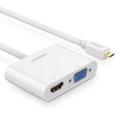 Ugreen videoadapter mikro-HDMI - HDMI + VGA 30cm must (MM115) цена и информация | Адаптеры и USB-hub | hansapost.ee