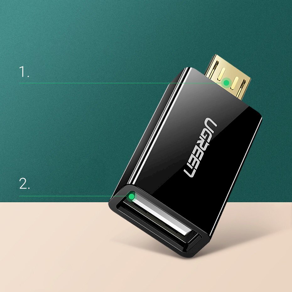 Ugreen mikro-USB – USB 2.0 OTG-adapter, valge (US195) hind ja info | Mobiiltelefonide kaablid | hansapost.ee