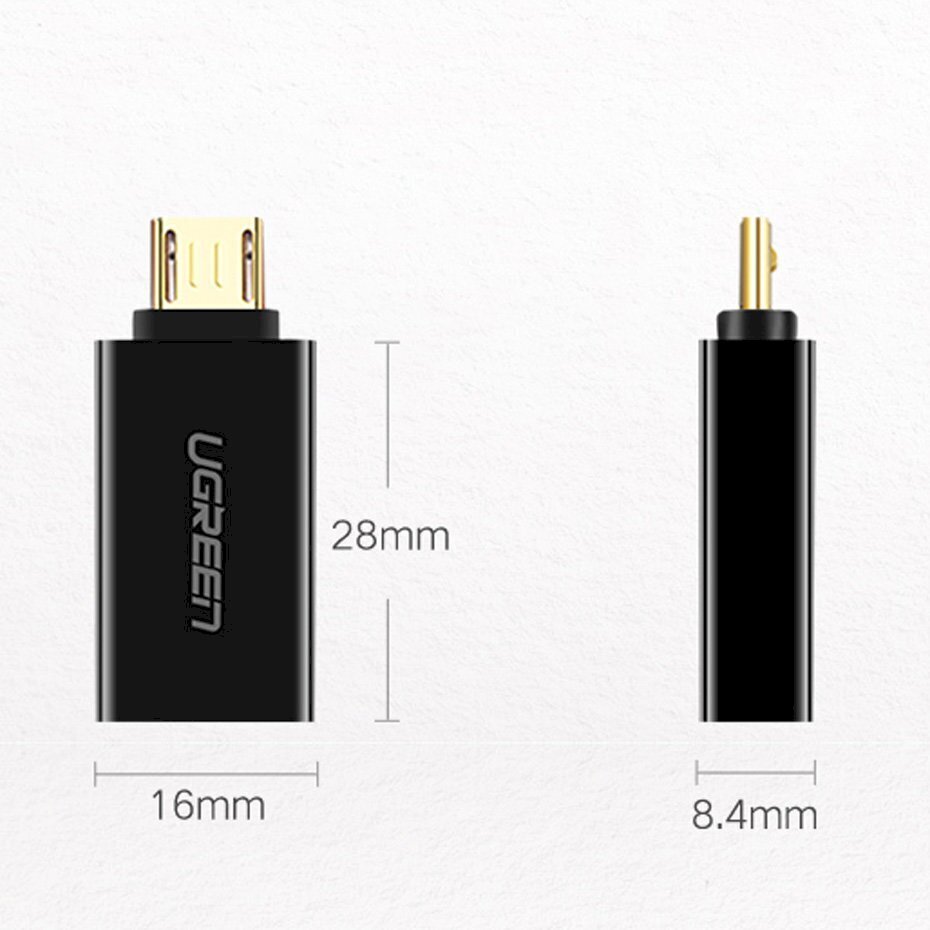 Ugreen mikro-USB – USB 2.0 OTG-adapter, valge (US195) hind ja info | Mobiiltelefonide kaablid | hansapost.ee