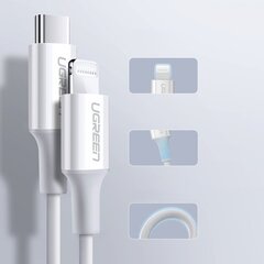 Ugreen MFi cable USB Type C - Lightning 3A 1.5 m white (US171) цена и информация | Borofone 43757-uniw | hansapost.ee