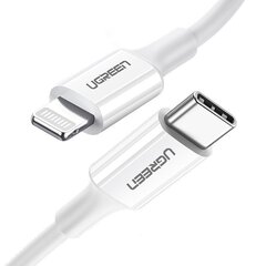 Ugreen MFi kaabel USB Type C – Lightning 3A 1,5 m valge (US171) hind ja info | Mobiiltelefonide kaablid | hansapost.ee