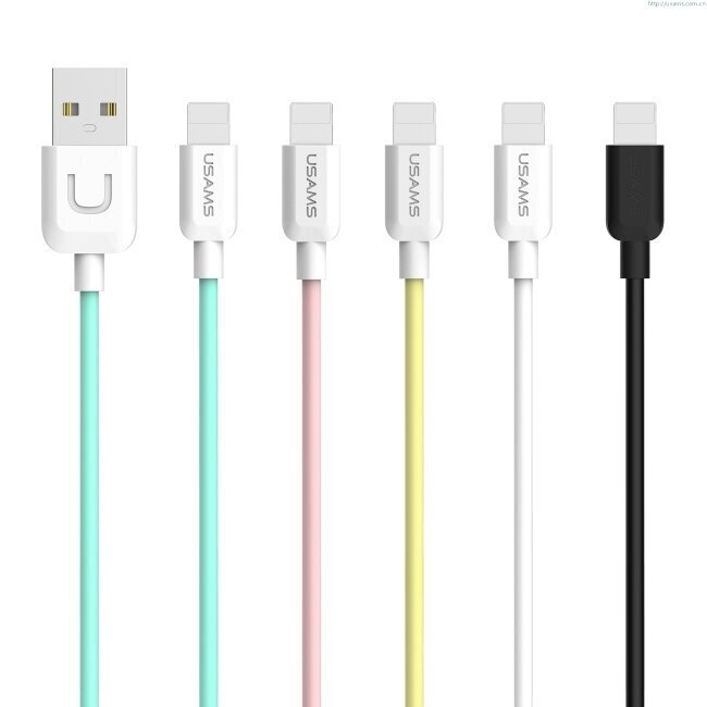 Usams U-TURN Universal Silicone Apple Lightning (MD818ZM/A) USB Data & Charger Cable 1m White hind ja info | Mobiiltelefonide kaablid | hansapost.ee
