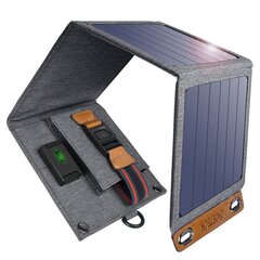 Складное солнечное солнечное зарядное устройство для путешествий Choetech 14 Вт с солнечной панелью USB 5V / 2.4A Grey (SC004) цена и информация | Зарядные устройства для телефонов | hansapost.ee