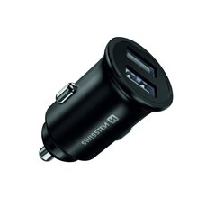 Автомобильная зарядка Swissten Metal Premium 2 x USB, 4.8A, черная цена и информация | Зарядные устройства для телефонов | hansapost.ee