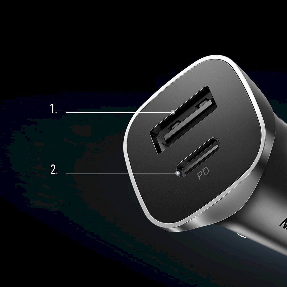 Ugreen USB Car Charger Type C / USB 24W Power Delivery Quick Charge gray (30780) цена и информация | Laadijad mobiiltelefonidele | hansapost.ee