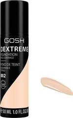 GOSH Dextreme Full Coverage jumestuskreem 30 ml, 002 Porcelain hind ja info | Jumestuskreemid ja puudrid | hansapost.ee