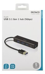 Ühendusjaam Deltaco UH-487, USB3.1 цена и информация | Адаптеры и USB-hub | hansapost.ee