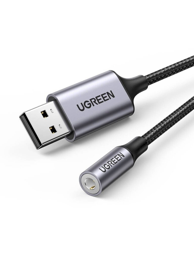 UGREEN CM477 Audio Adapter, USB to Mini Jack 3.5mm AUX (grey) цена и информация | USB adapterid ja jagajad | hansapost.ee