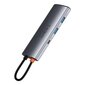 Baseus Metal Gleam seeria multifunktsionaalne USB HUB 7in1 Type C HDMI TF PD kaardilugeja hall цена и информация | USB adapterid ja jagajad | hansapost.ee