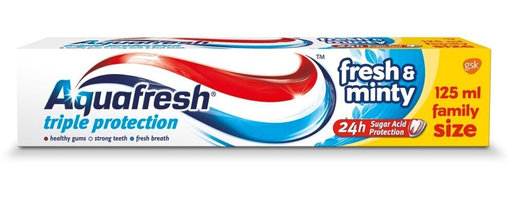 Aquafresh Triple Protection Fresh And Minty Toothpaste hambapasta 125 ml цена и информация | Hambaharjad, hampapastad ja suuloputusvedelikud | hansapost.ee