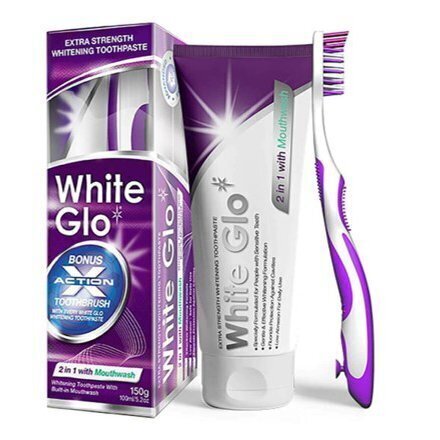 Valgendav hambapasta White Glo 150 g + kingituseks hambahari hind ja info | Hambaharjad, hampapastad ja suuloputusvedelikud | hansapost.ee