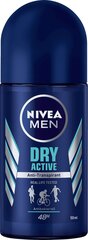 Rulldeodorant meestele Nivea Dry Active 50 ml цена и информация | Дезодоранты | hansapost.ee