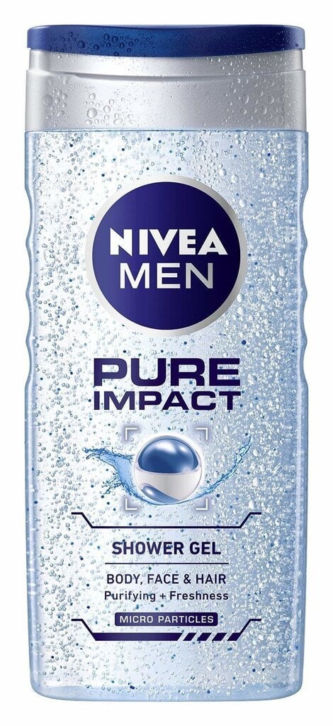 Dušigeel - šampoon Nivea Men Pure Impact meestele 250 ml цена и информация | Dušigeelid, õlid | hansapost.ee