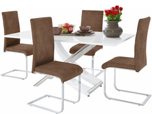 Комплект мебели для столовой Notio Living Carl/Cosy, белый/коричневый  цена и информация | Комплекты мебели для столовой | hansapost.ee