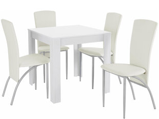 Комплект мебели для столовой Notio Living Lori 80/Nevada, белый цена и информация | Комплекты мебели для столовой | hansapost.ee