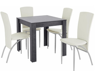 Комплект мебели для столовой Notio Living Lori 80/Nevada, белый/темно-серый цена и информация | Комплекты мебели для столовой | hansapost.ee