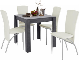 Комплект мебели для столовой Notio Living Lori 80/Nevada, белый/темно-серый цена и информация | Комплекты мебели для столовой | hansapost.ee