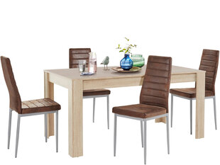 Комплект мебели для столовой Notio Living Lori 160/Kota, цвета дуба/коричневый цена и информация | Комплекты мебели для столовой | hansapost.ee