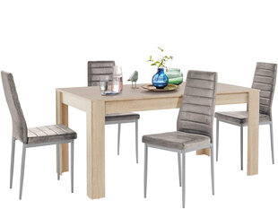 Комплект мебели для столовой Notio Living Lori 160/Kota, цвета дуба/серый цена и информация | Комплекты мебели для столовой | hansapost.ee