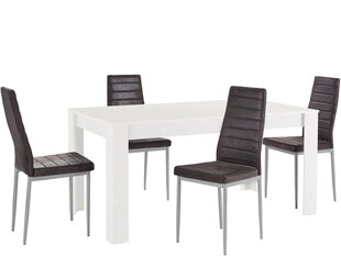 Комплект мебели для столовой Notio Living Lori 160/Kota, белый/темно-коричневый цена и информация | Комплекты мебели для столовой | hansapost.ee