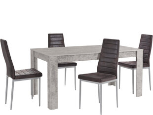 Комплект мебели для столовой Notio Living Lori 160/Kota, серый/темно-коричневый цена и информация | Комплекты мебели для столовой | hansapost.ee