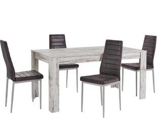 Комплект мебели для столовой Notio Living Lori 160/Kota, беловатый/темно-коричневый цена и информация | Комплекты мебели для столовой | hansapost.ee