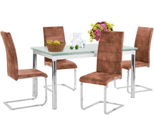 Notio Living Nelsy 80, комплект мебели для столовой белый/коричневый цена и информация | Комплекты мебели для столовой | hansapost.ee