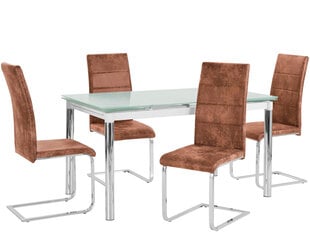 Notio Living Nelsy 80, комплект мебели для столовой белый/коричневый цена и информация | Комплекты мебели для столовой | hansapost.ee