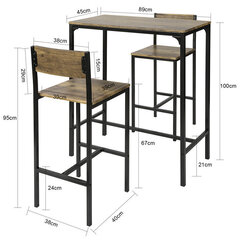Комплект для столовой SoBuy OGT03-XL, коричневый/черный цена и информация | Комплекты мебели для столовой | hansapost.ee