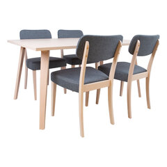 Комплект столовой мебели Adora, стол и 4 стула, бук цена и информация | Комплекты мебели для столовой | hansapost.ee