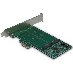 Адаптер PCIe для двух дисков M.2 S-ATA/RAID (диски 2xM.2 SSD, Host PCIe x1 v2.0), карта цена и информация | Аксессуары для телевизоров и Smart TV | hansapost.ee