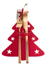 Jõuluteemaline söögiriistade tasku "jõulupuu", 6 tk, punane hind ja info | Täpsustamata Jõulukaubad | hansapost.ee