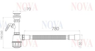 Valamu sifoon Nova Maxi 1061 цена и информация | Сифоны | hansapost.ee