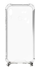 Evelatus Huawei Y6 2019 Silicone TPU Transparent with Necklace Strap Silver цена и информация | Чехлы для телефонов | hansapost.ee