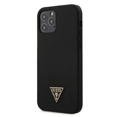 Ümbris Guess    Apple    iPhone 12/12 Pro 6.1'' Metal Triangle Silicone Cover    Black цена и информация | Чехлы для телефонов | hansapost.ee