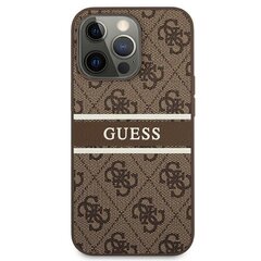 GUHCP13X4GDBR Guess PU 4G Printed Stripe Case for iPhone 13 Pro Max Brown hind ja info | Telefonide kaitsekaaned ja -ümbrised | hansapost.ee